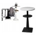 SET OF 10 MARZIO BAR TABLES, DIA. 60 cm (23.6 in.) white top - black leg - 40 in. high SET OF 10 MARZIO BAR TABLES, DIA. 60 cm (23.6 in.) white top - black leg - 40 in. high